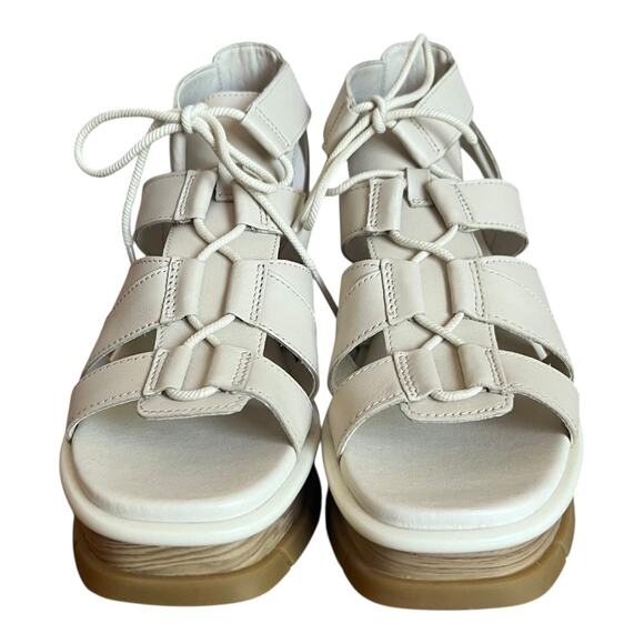 Sorel Joanie III Lace Up Platform Wedge Leather Sandals Size 8 - Picture 4 of 12